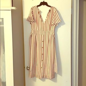Red and White Striped Dress